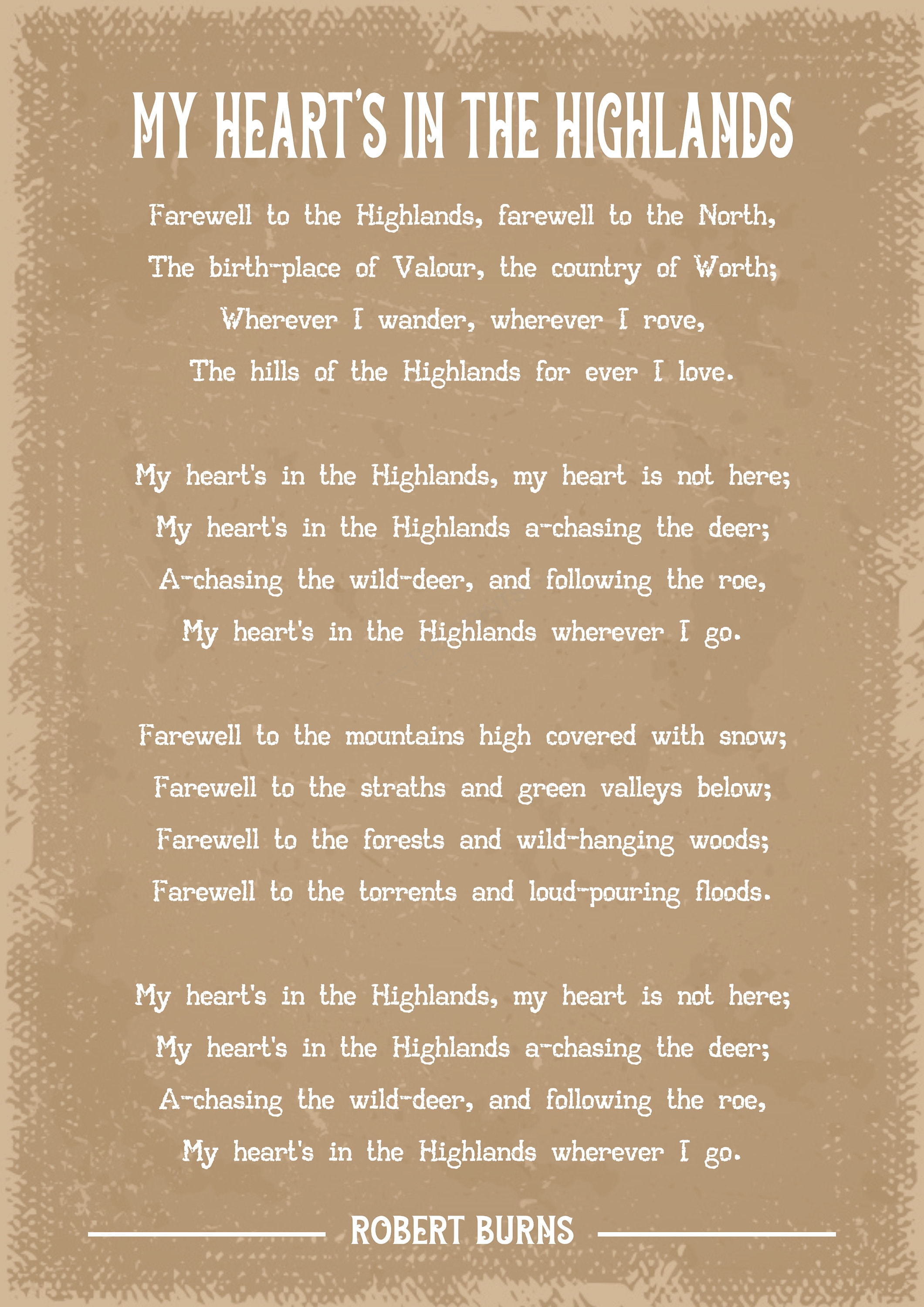 Robert Burns My Heart