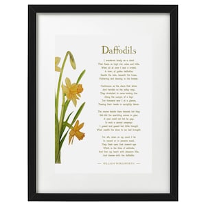 Impression d'art poème William Wordsworth jonquilles