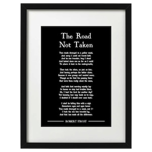 Robert Frost the road not taken poem art print