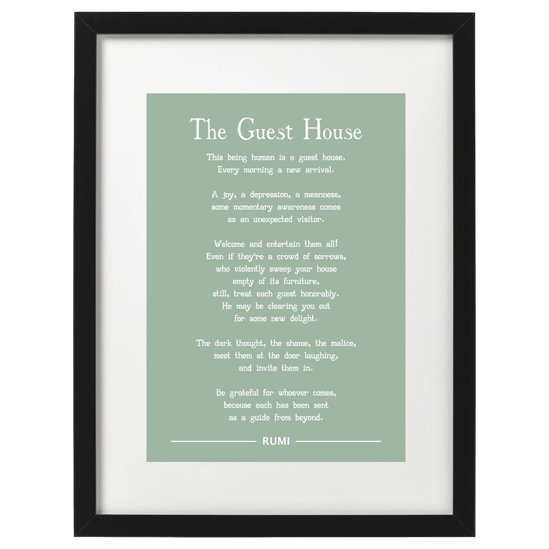 Rumi the Guest House Poem Art Print - Etsy