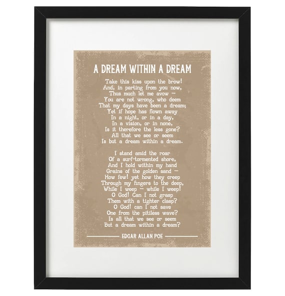 Edgar Allan Poe A Dream Within a Dream Poem Art Print Etsy