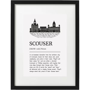 Scouser dictionary definitions / Liverpool art print