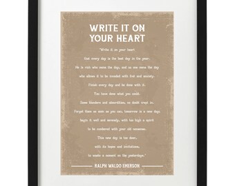 Ralph Waldo Emerson Quote Write It on Your Heart Digital Download Wall ...