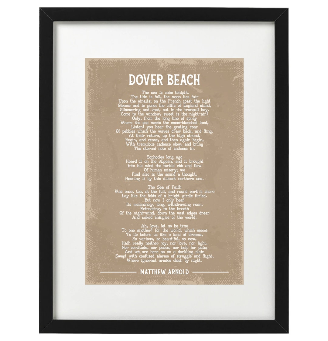 Matthew Arnold Dover Beach Poem Art Print Etsy