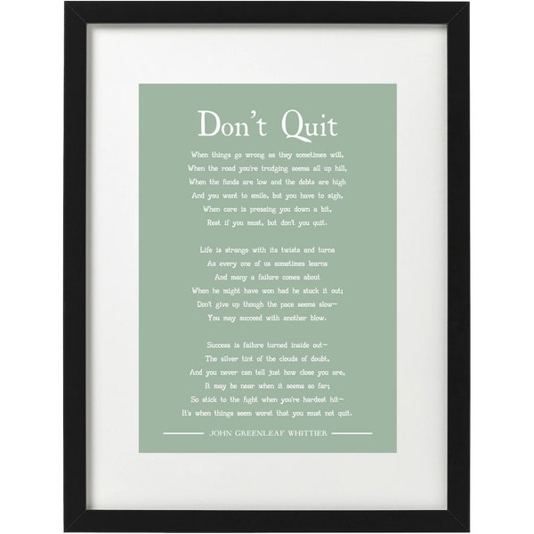 Dont Quit Poem - Etsy