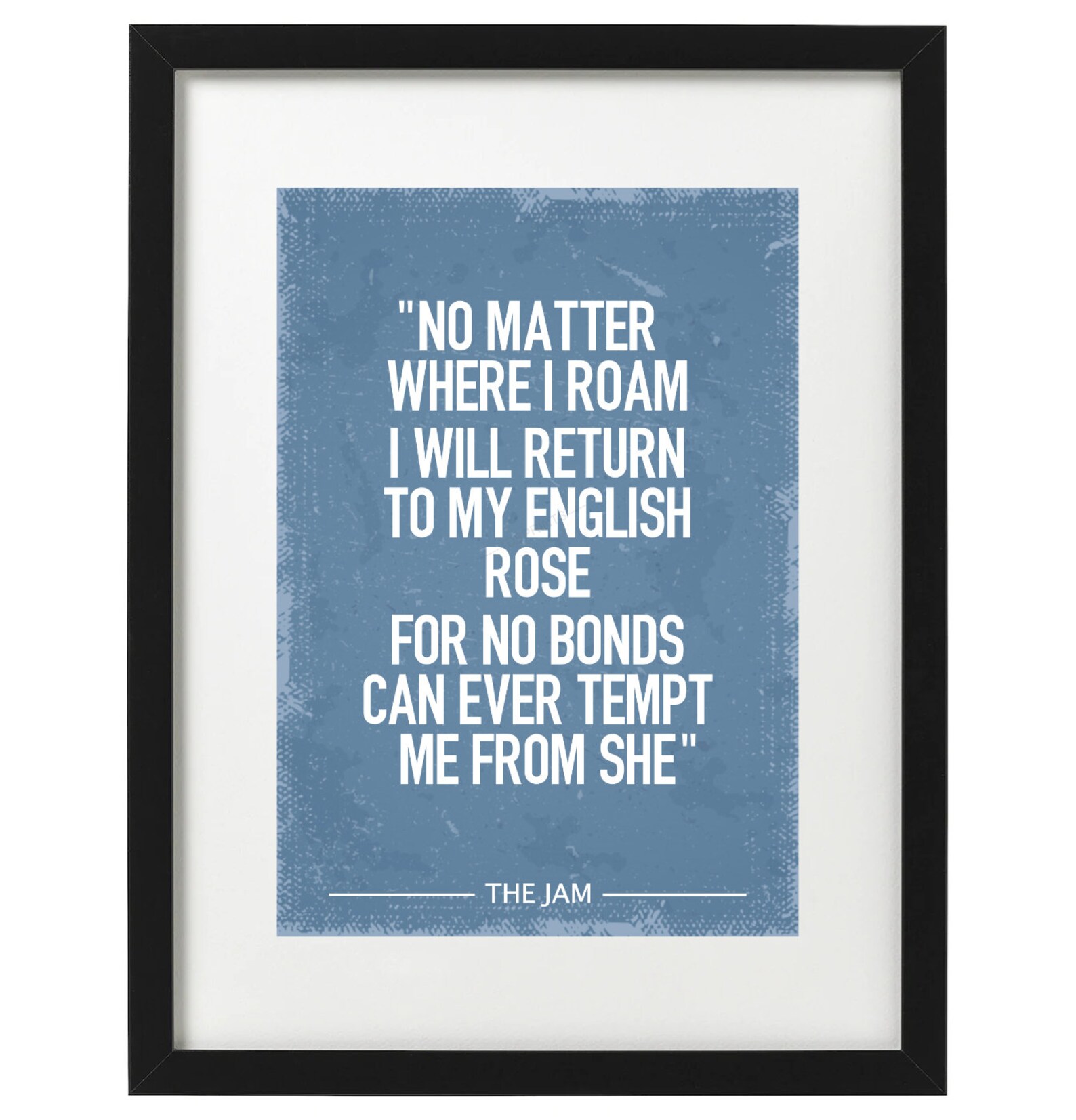 The Jam English rose lyrics art print Etsy