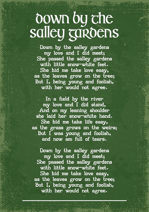 Down by the Salley Gardens Poem: A Timeless Reflection