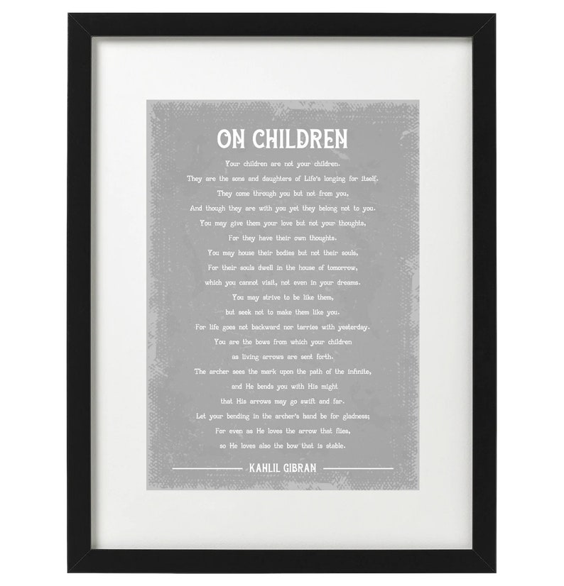 Kahlil Gibran On Kinder Gedicht Kunstdruck Etsy.de