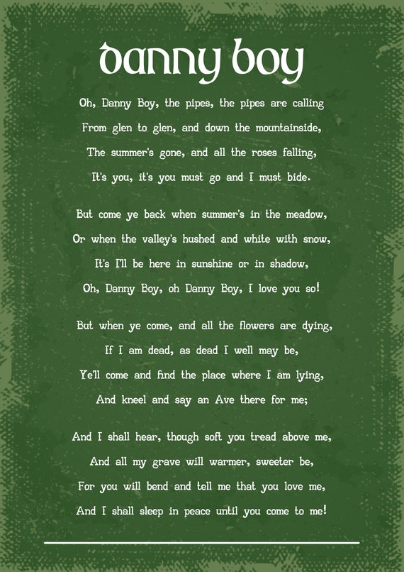 Danny Boy Traditional Irish Song Art Print