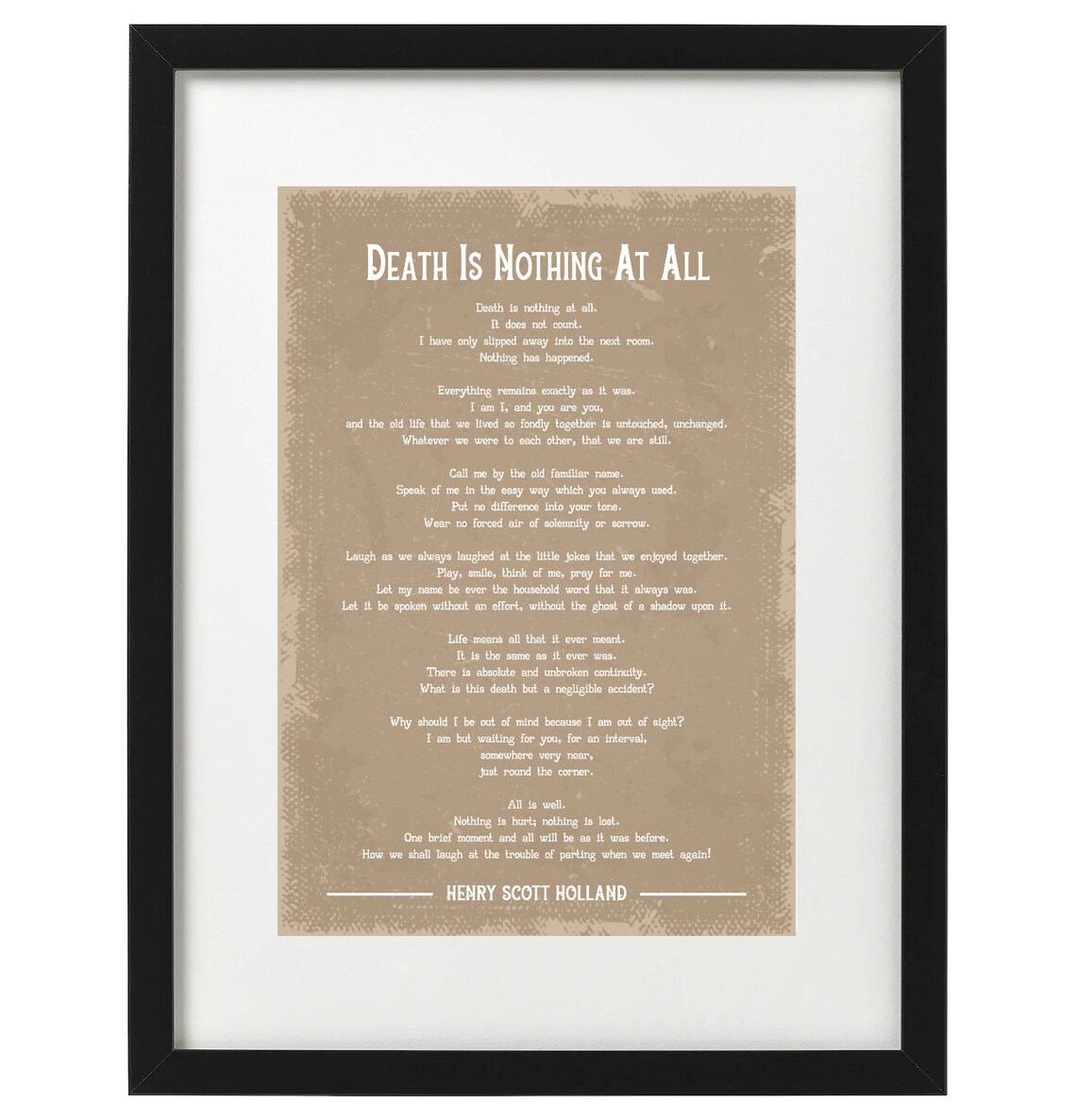 Henry Scott Holland Death is Nothing at All Poem Art Print - Etsy Finland