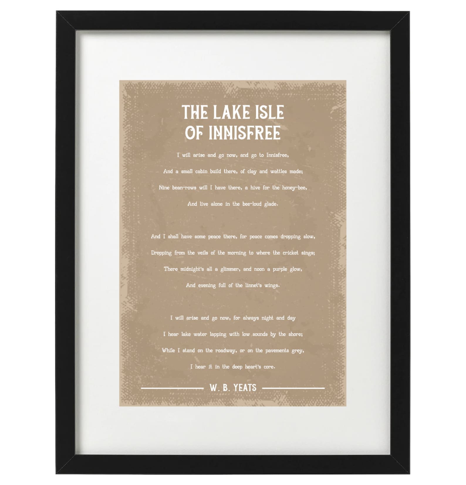 W.B. Yeats the Lake Isle of Innisfree Poem Art Print - Etsy
