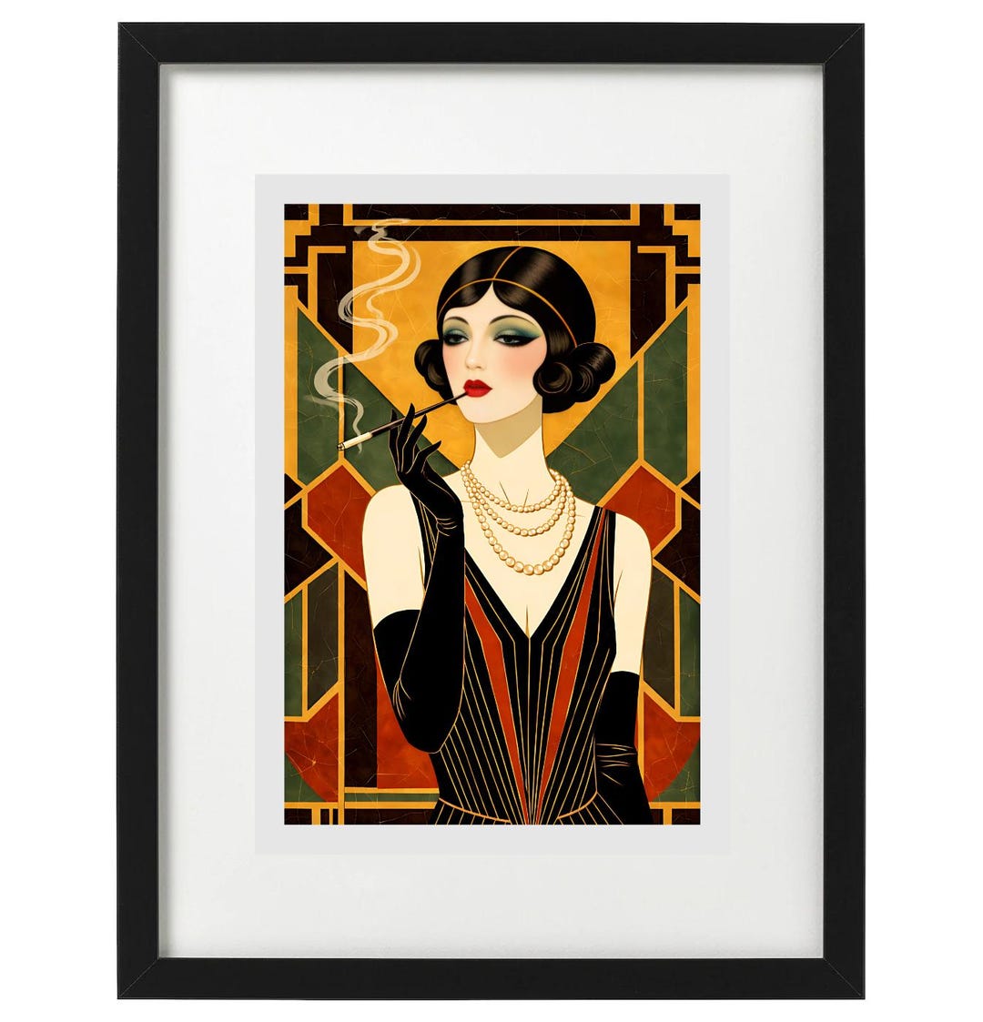 Art Deco Woman / Flapper Girl Art Print - Etsy