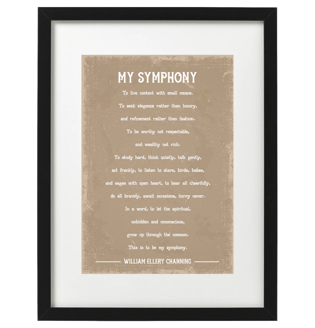 William Ellery Channing My Symphony Art Print Etsy