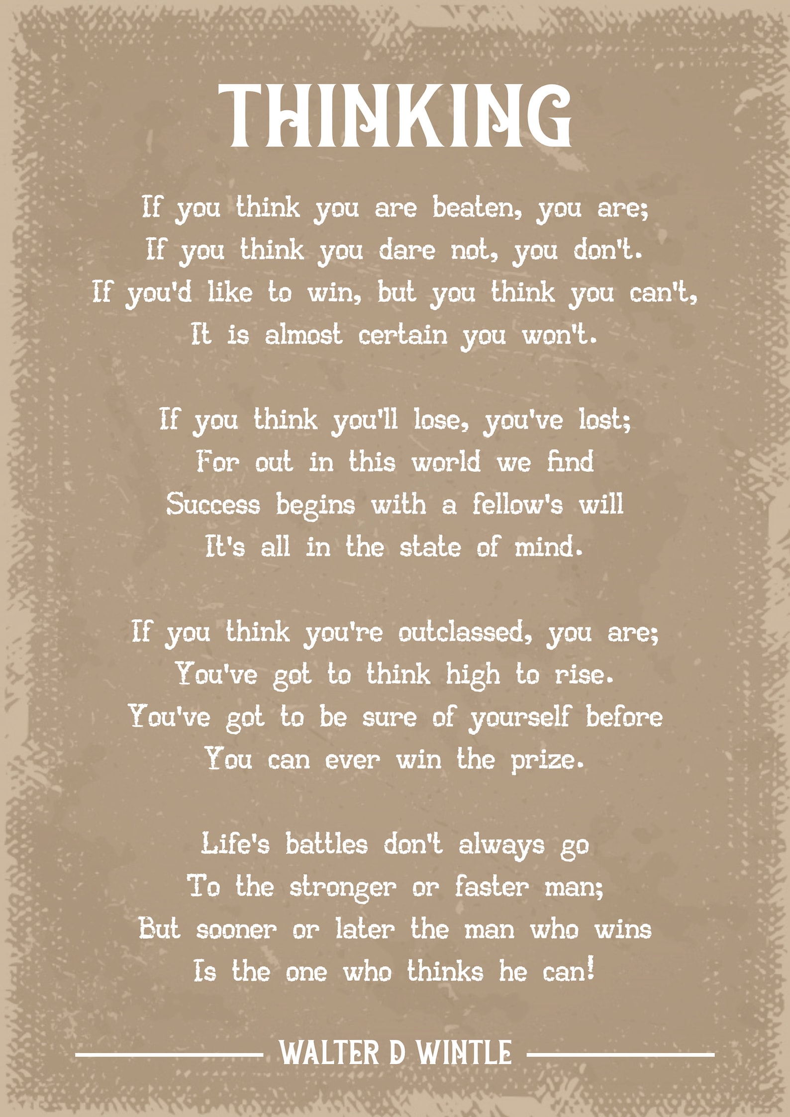 Walter D Wintle Thinking Poem Art Print Etsy