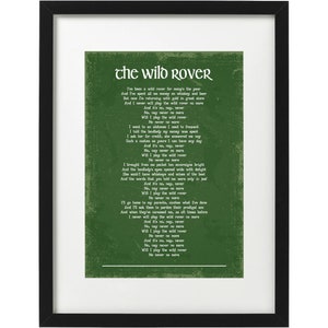 The wild rover traditional Irish song art print