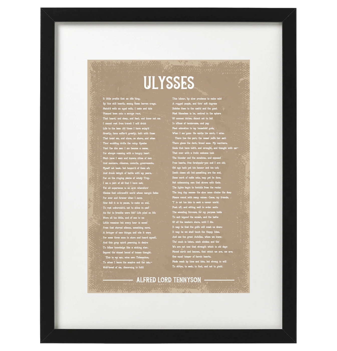Alfred Lord Tennyson Ulysses poem art print Etsy