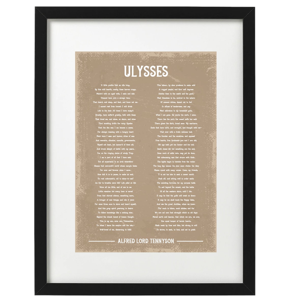 Alfred Lord Tennyson Ulysses Poem Art Print Etsy Canada