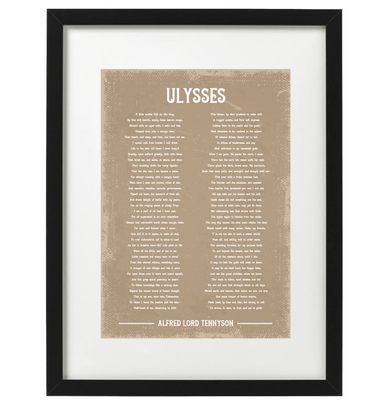 Alfred Lord Tennyson Ulysses Poem Art Print - Etsy Canada