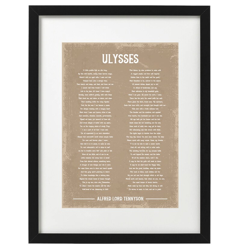 Alfred Lord Tennyson Ulysses Poem Art Print - Etsy UK