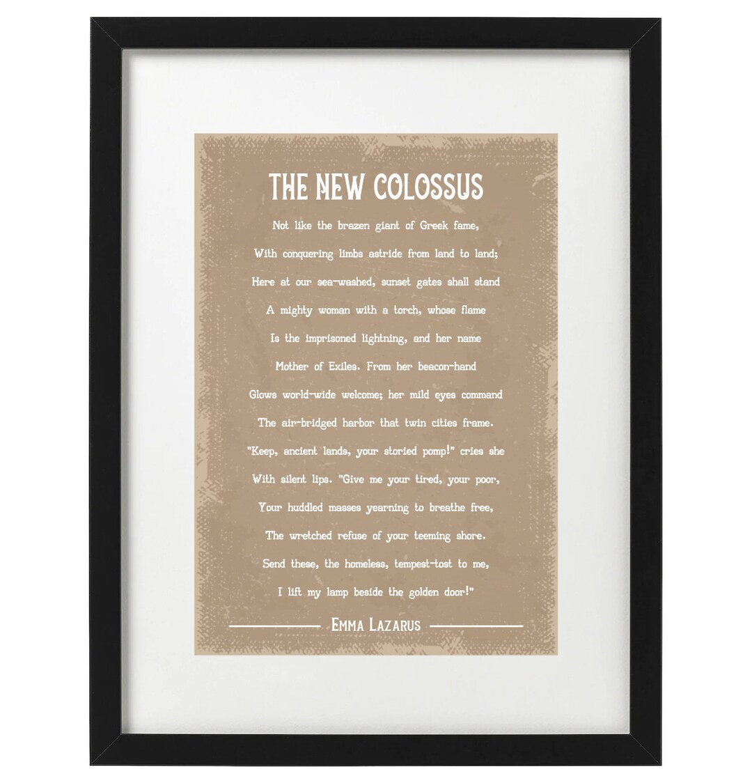 Emma Lazarus the New Colossus Poem Art Print - Etsy