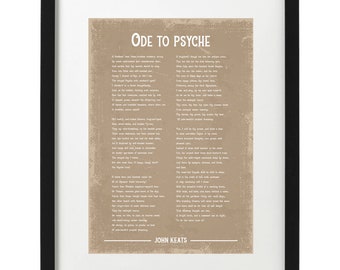 John Keats Ode to Psyche poem art print