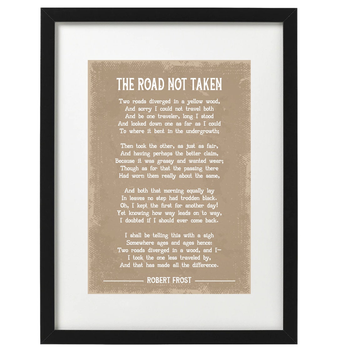 Robert Frost the Road Not Taken Poem Art Print - Etsy