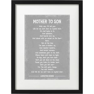 Langston Hughes Mother poem to son art print
