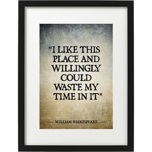 William Shakespeare quote art print