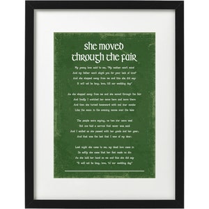 She moved through the fair Traditional Irish song art print