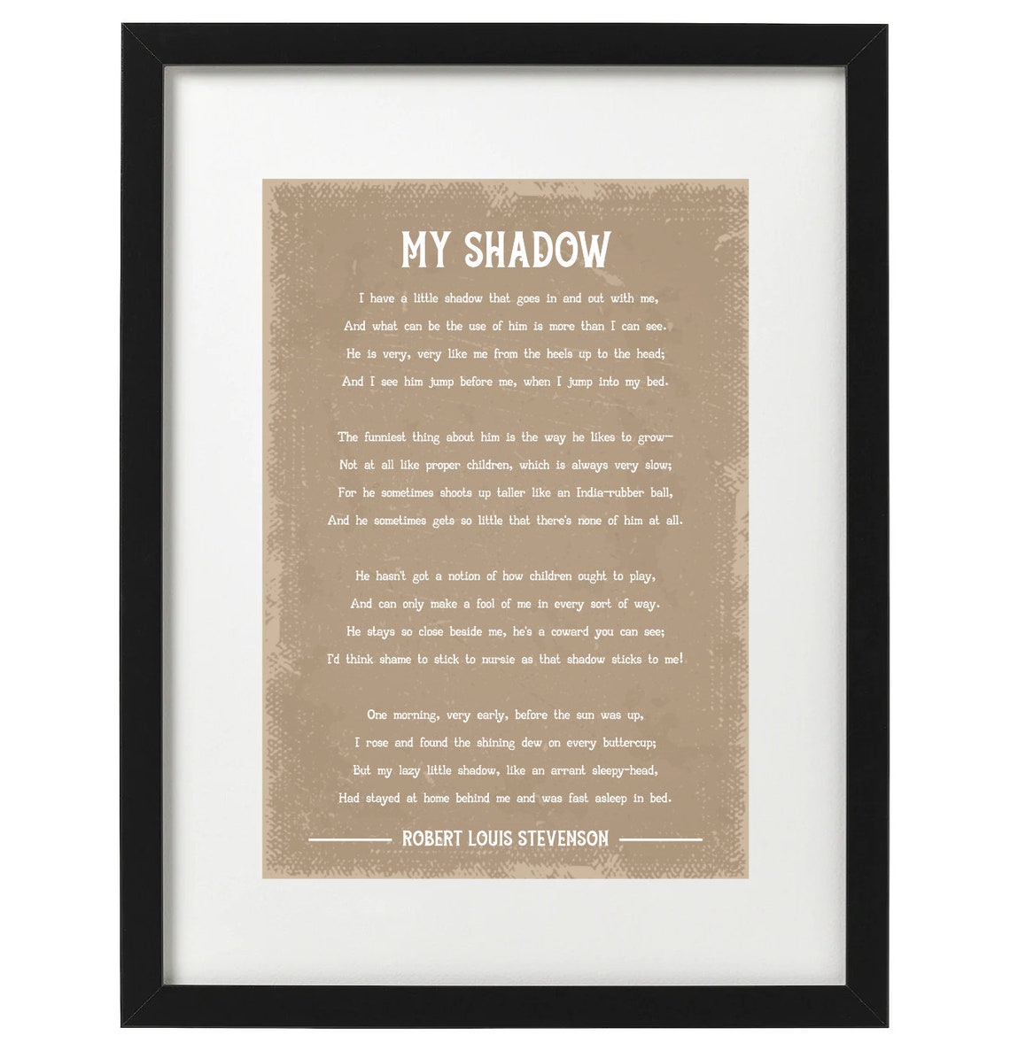Robert Louis Stevenson My shadow poem art print Etsy 日本