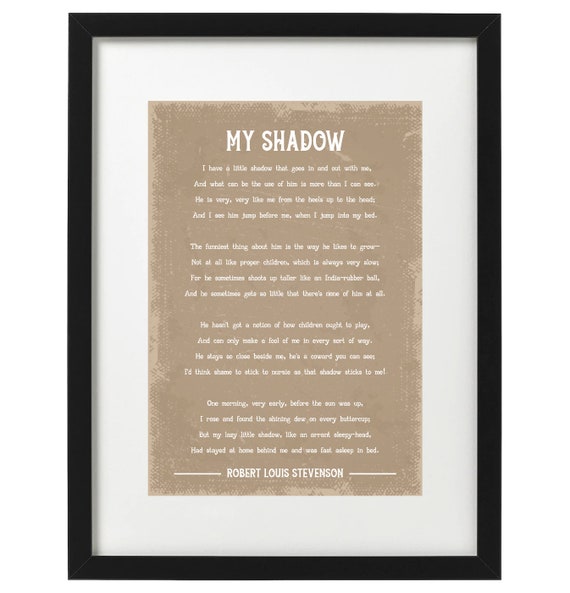 Robert Louis Stevenson My shadow poem art print Etsy