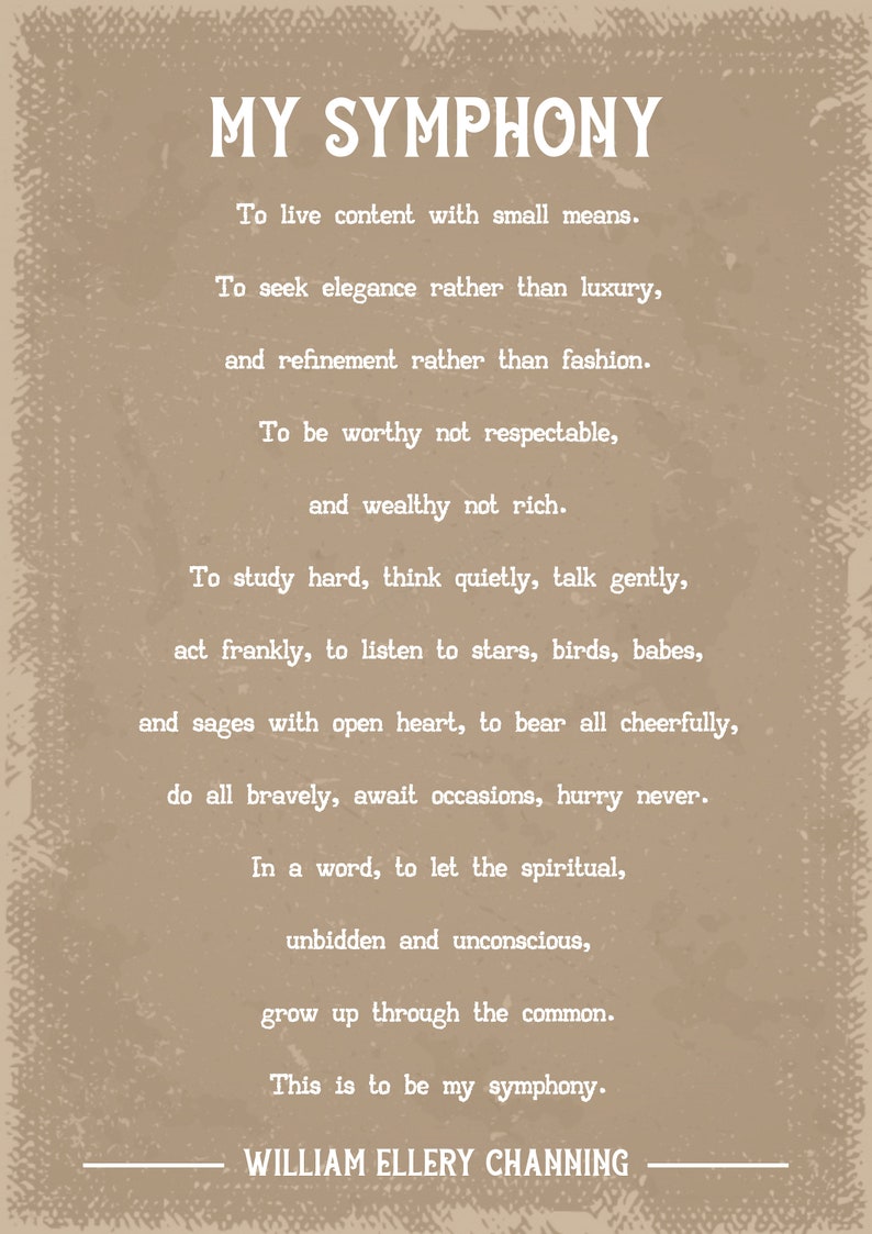 William Ellery Channing My Symphony Art Print Etsy