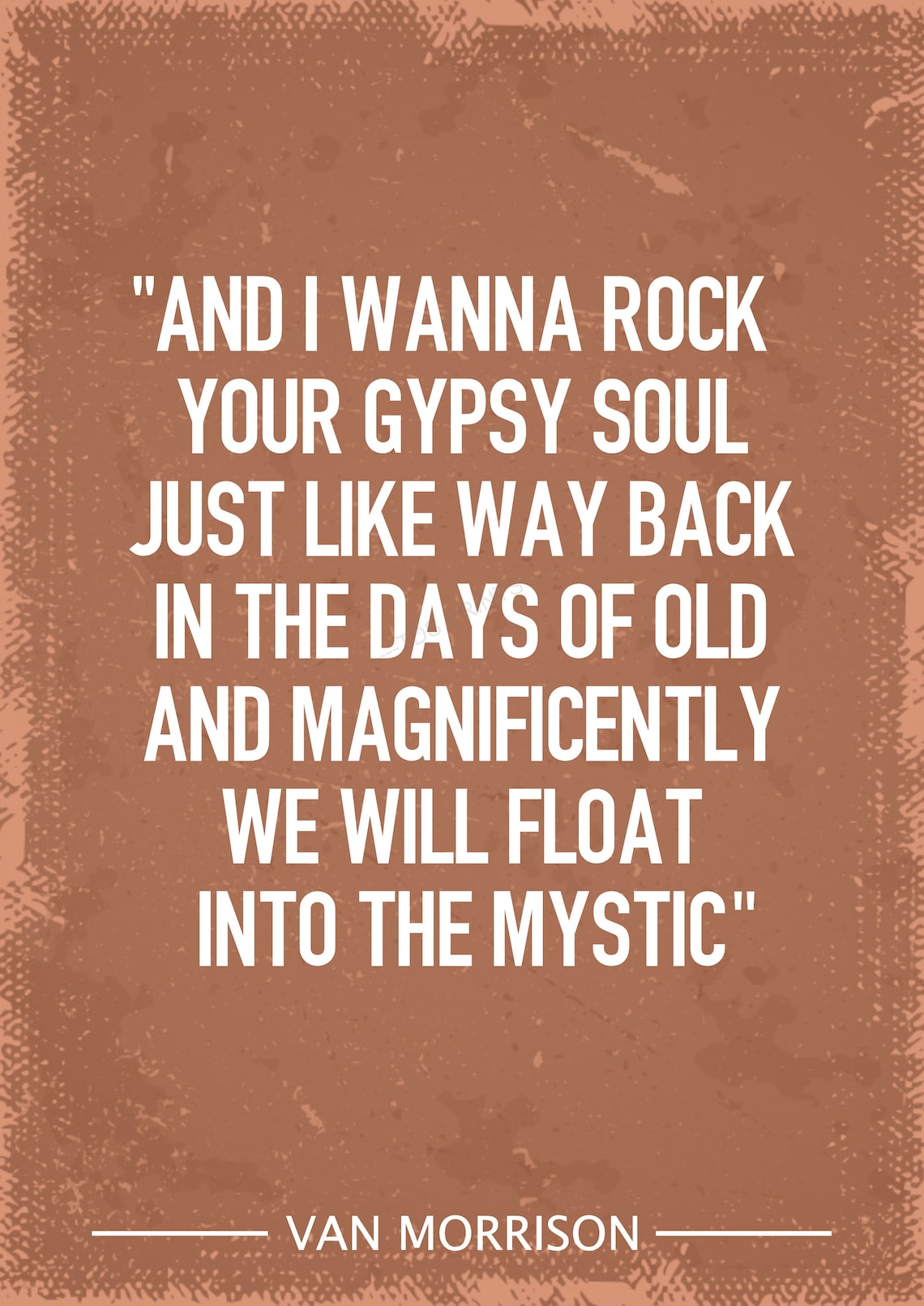 Van Morrison Into the mystic lyrics art print Etsy