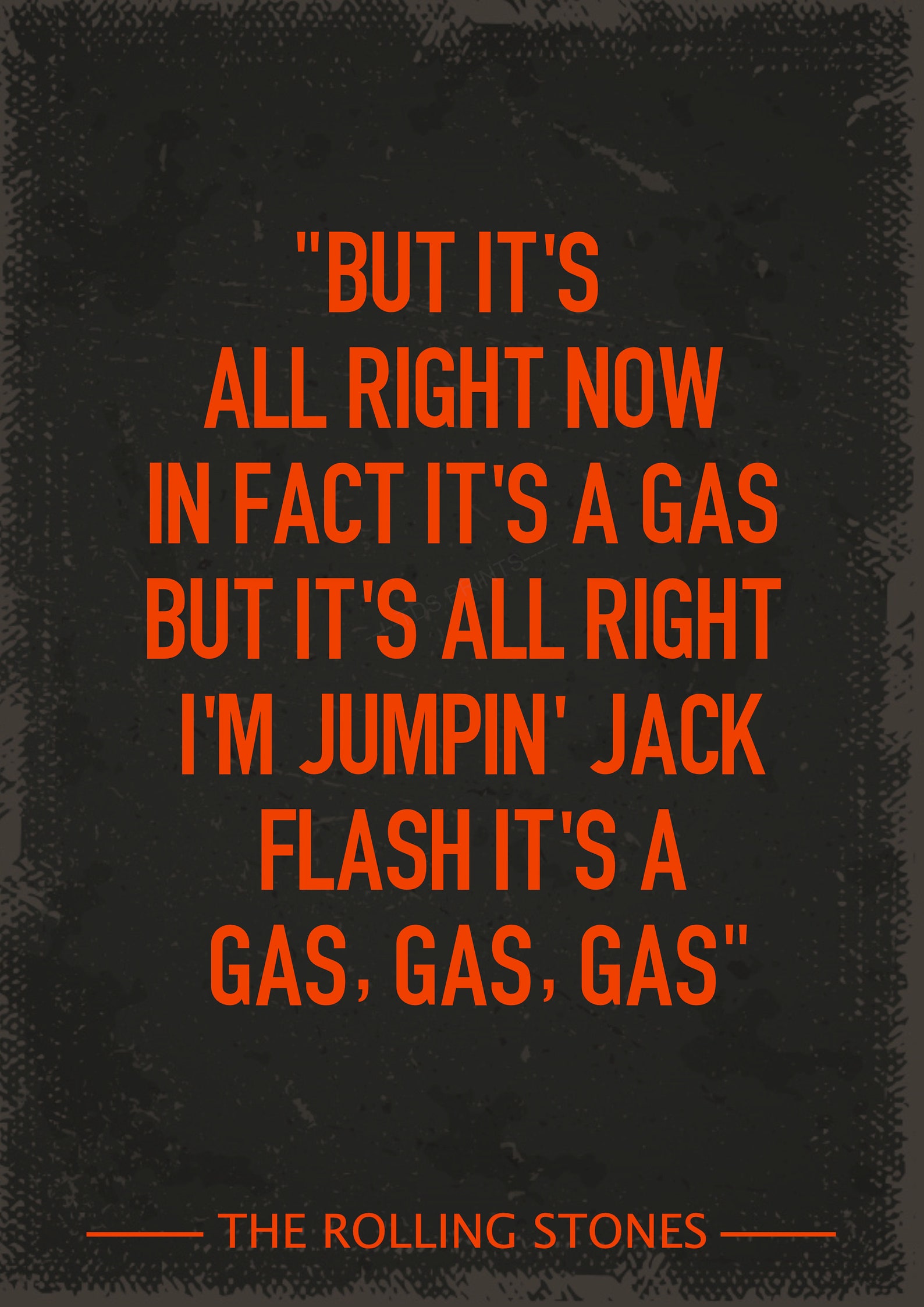 The Rolling Stones Jumpin jack flash lyrics art print Etsy