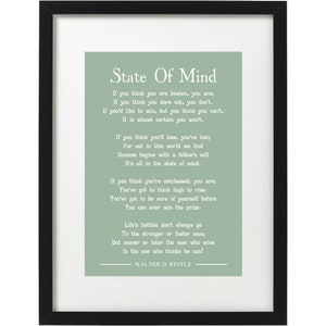 Walter D Wintle State of mind poem art print