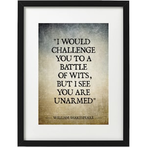 William Shakespeare quote art print