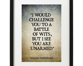 William Shakespeare quote art print