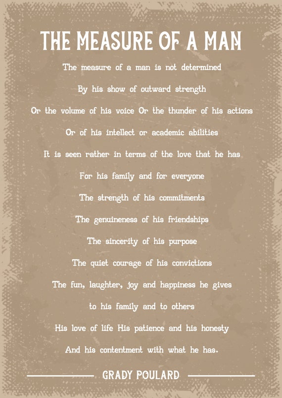 The measure of a man poem