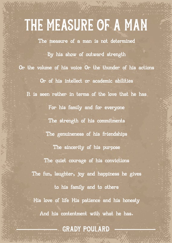 the measure of a man poem