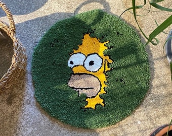 Homer S. Alfombra con mechones esponjosos / %100 hecha a mano