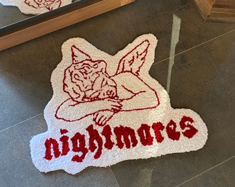 Nightmares Angel Tufted Rug / %100 Handmade