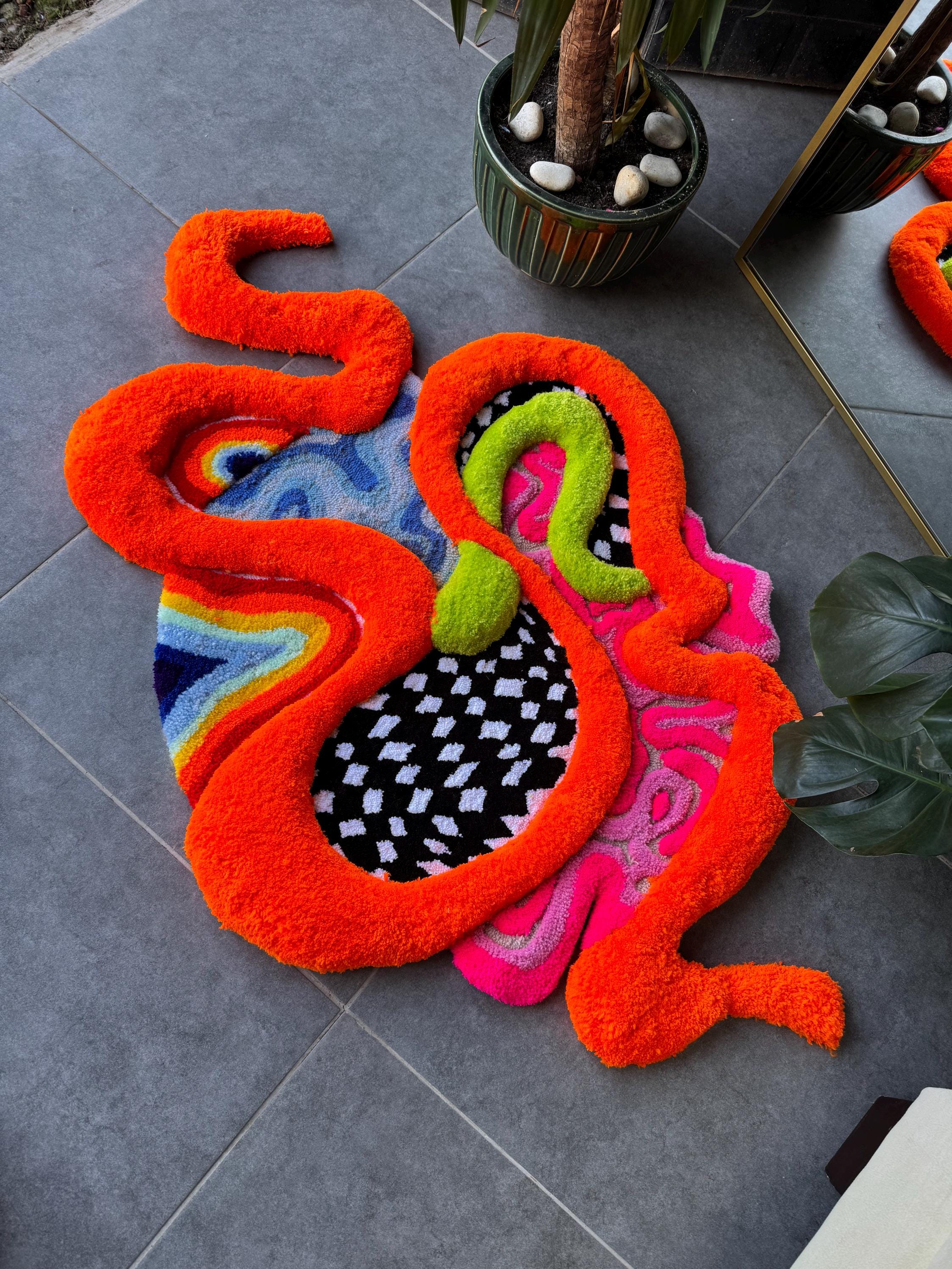Dopamine 3D Fluffy Psychedelic Abstract Fluffy Handmade Tufted Rug - Etsy