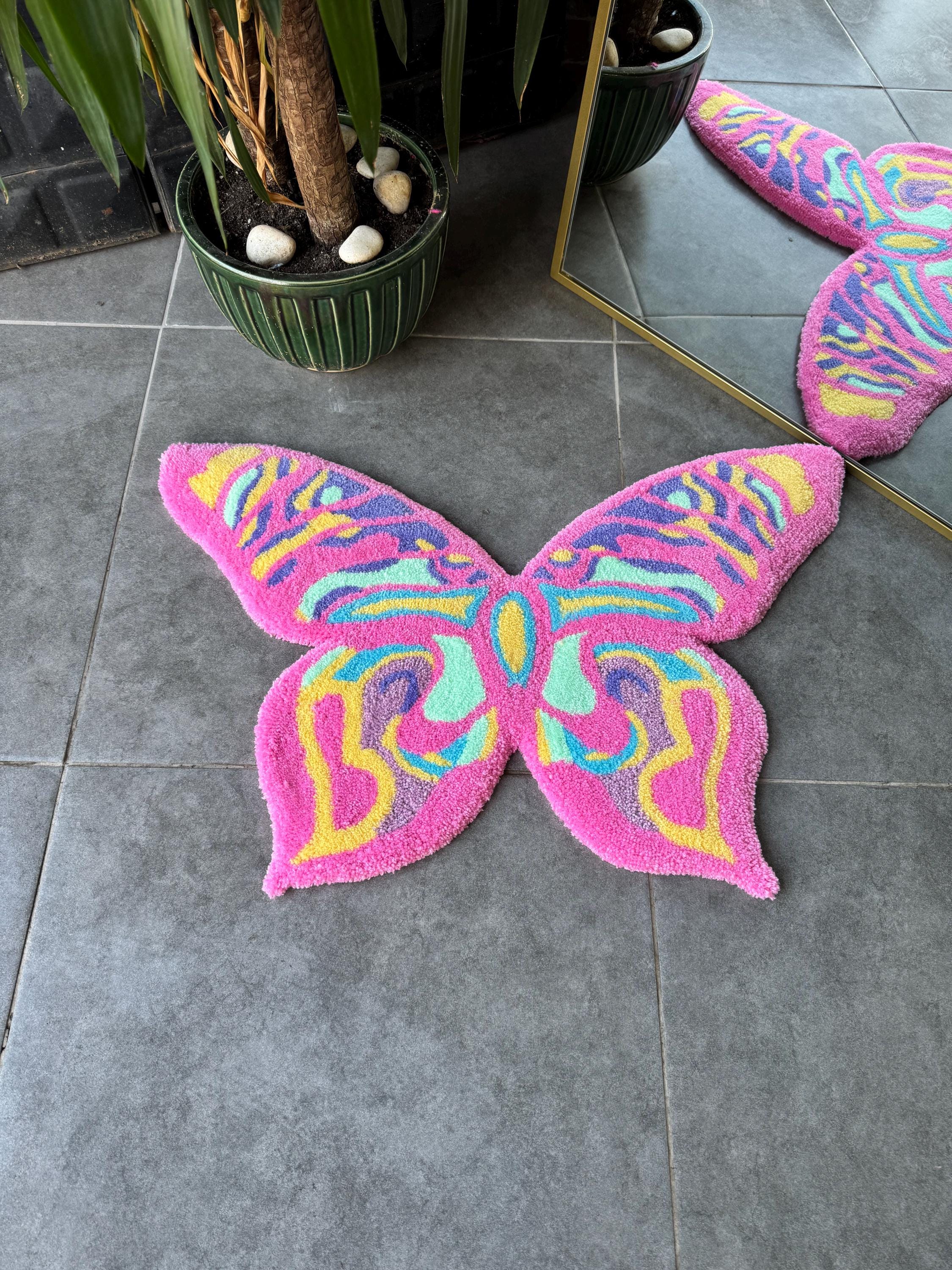 Buffy Rugs Colorful Butterfly Fluffy Handmade Tufted Rug - Etsy