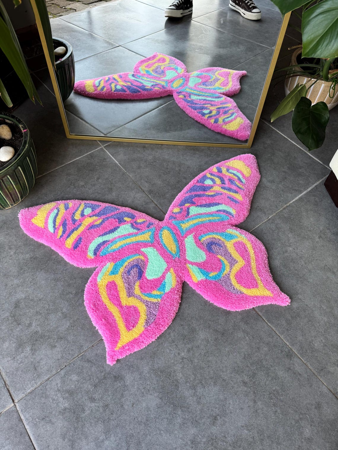 Colorful Butterfly Fluffy Handmade Tufted Rug - Etsy