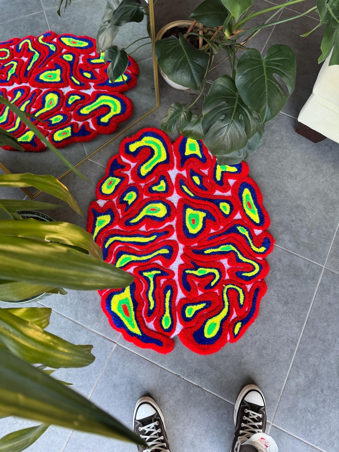 Thermal Neon Brain 3D Fluffy Handmade Tufted Rug - Etsy