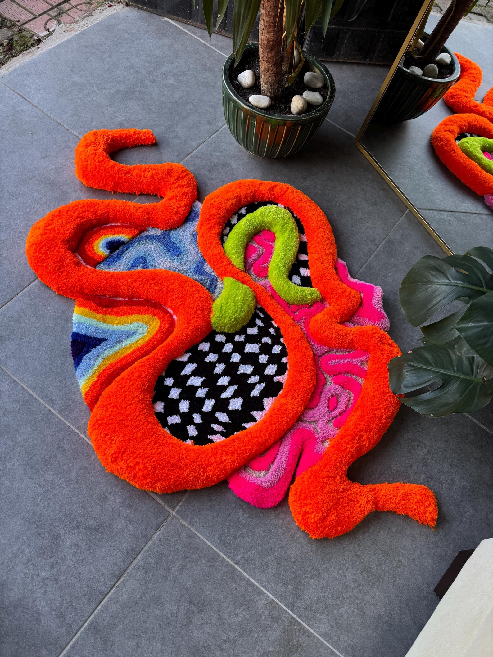 Trippy Rug Dopamine 3D Fluffy Psychedelic Abstract Fluffy Handmade Tufted Rug - Etsy