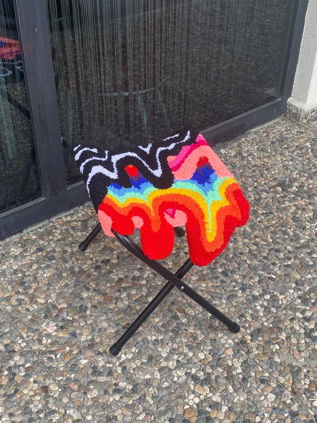 Psychedelic Lsd Fluid Stool Tufted Rug/ Chairs / Ottoman Coffee Table ...