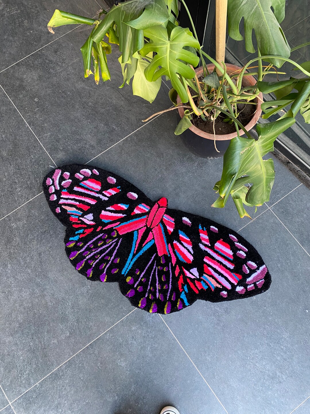 Colorful Butterfly Fluffy Tufted Rug / %100 Handmade - Etsy