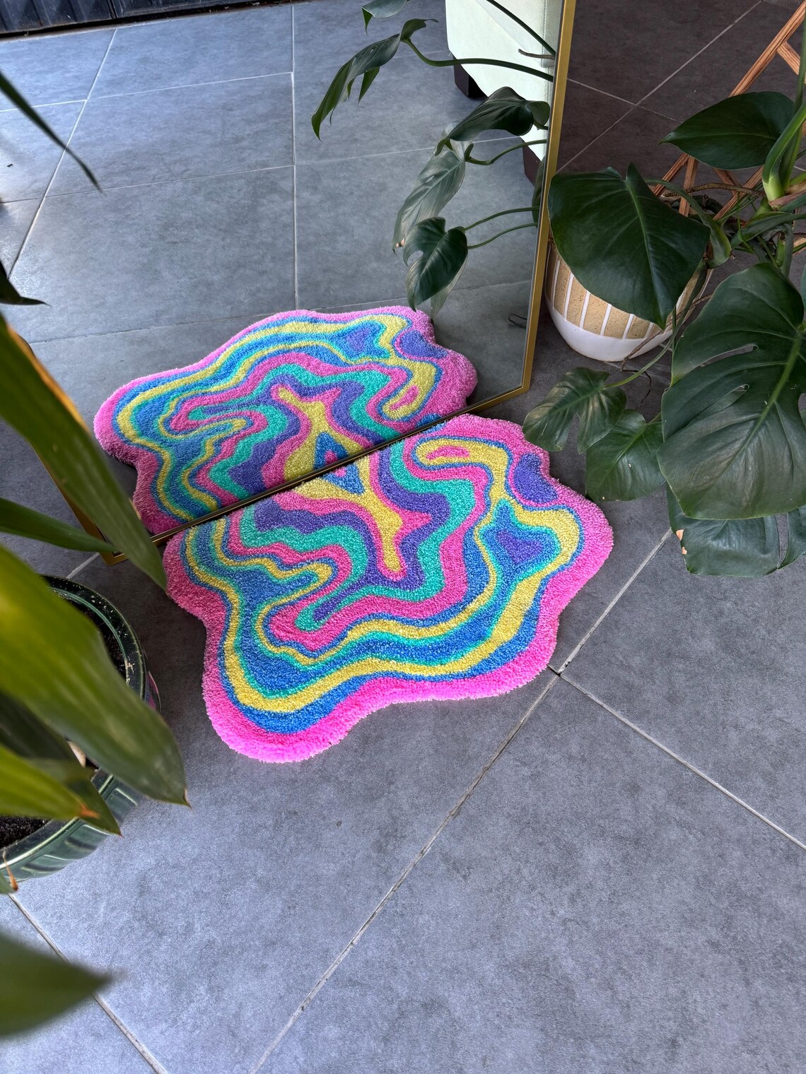 Fluid Colorful Fluffy Tufted Rug - Etsy