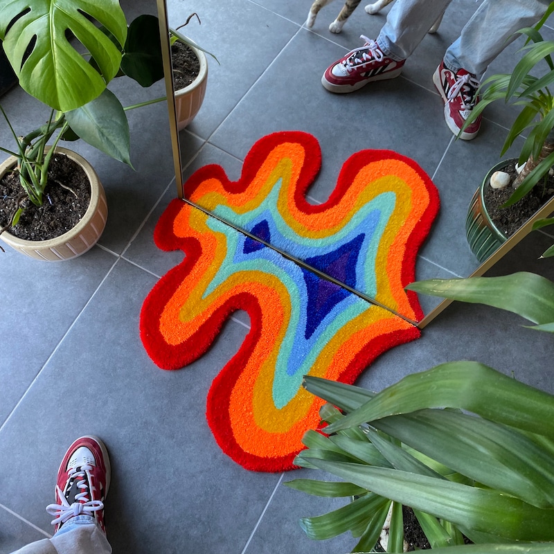 Abstract Rug for Mirror - Etsy UK